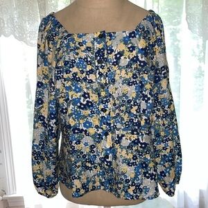 Ann Taylor Floral 3/4 sleeve blouse